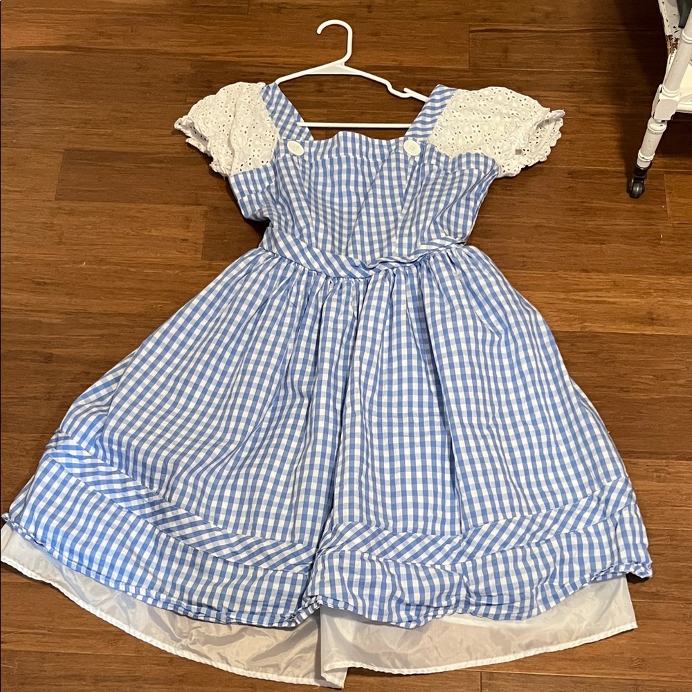 Charming Blue and White Gingham Kids Dress